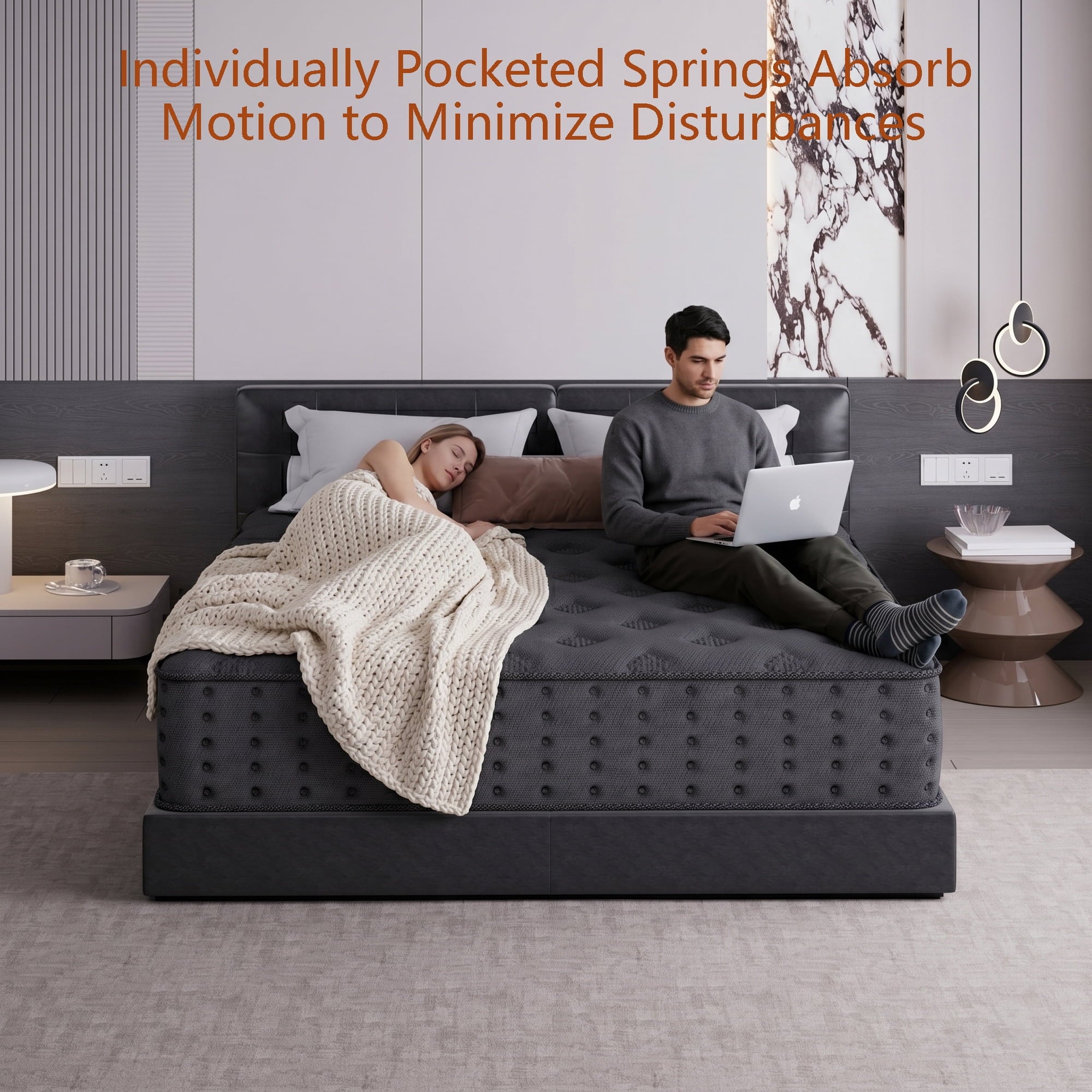 Tryagat 14” King Hybrid Mattress in a Box, Medium Firm King Size Mattresses, Cooling Gel Memory Foam Mattress with Individually Wrapped Pocket Coils, Pressure Relief