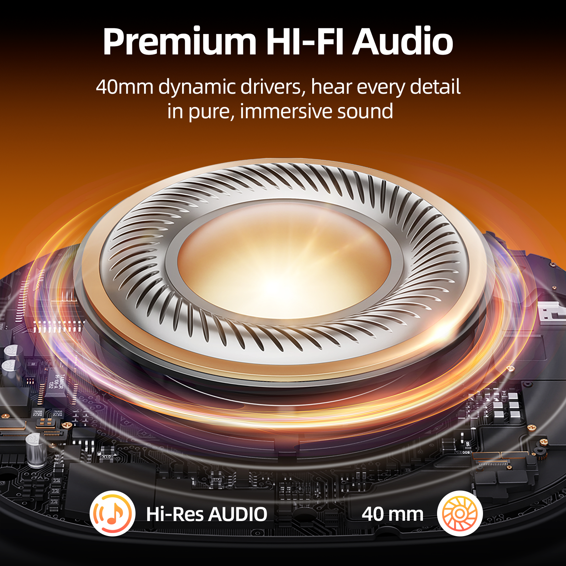 VEAT00L -45dB Hybrid Active Noise Cancelling Headphones, 120H Playtime Bluetooth Over Ear Headphones, Bluetooth 6.0 Wireless Headset with Head Tracking, 6 ENC Mic, Spitial Audio, Transparency Mode