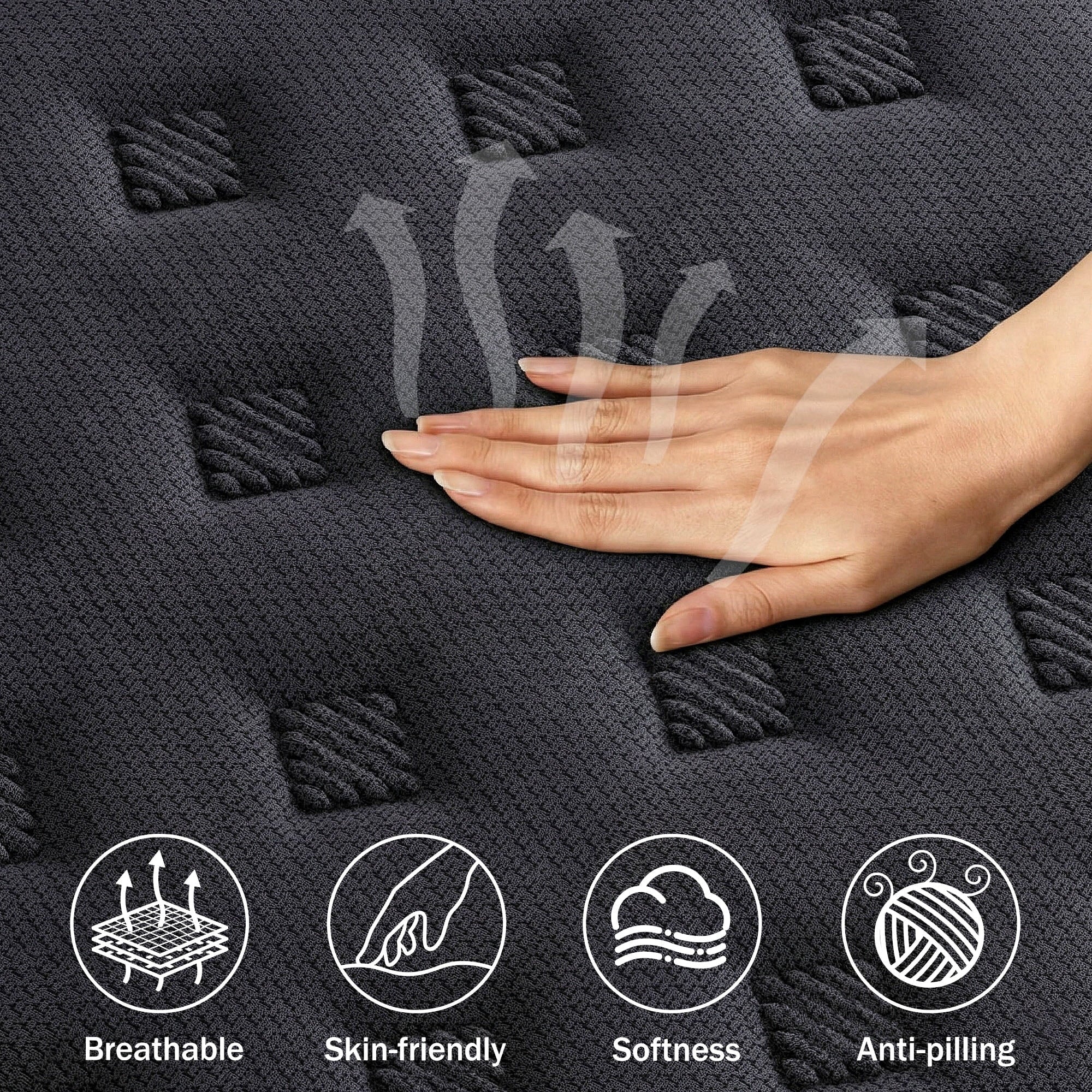 Tryagat 14” King Hybrid Mattress in a Box, Medium Firm King Size Mattresses, Cooling Gel Memory Foam Mattress with Individually Wrapped Pocket Coils, Pressure Relief